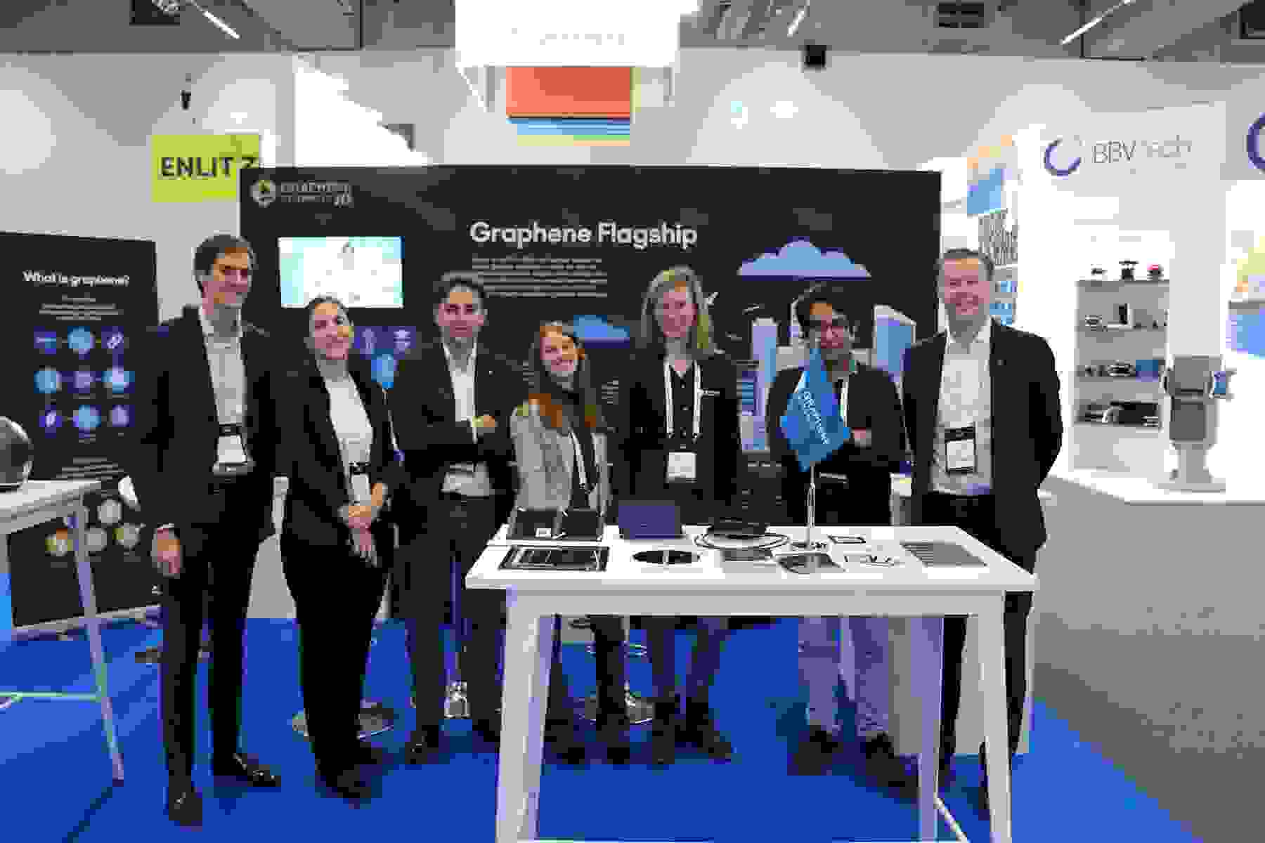 Graphene Flagship staff at Enlit Europe booth